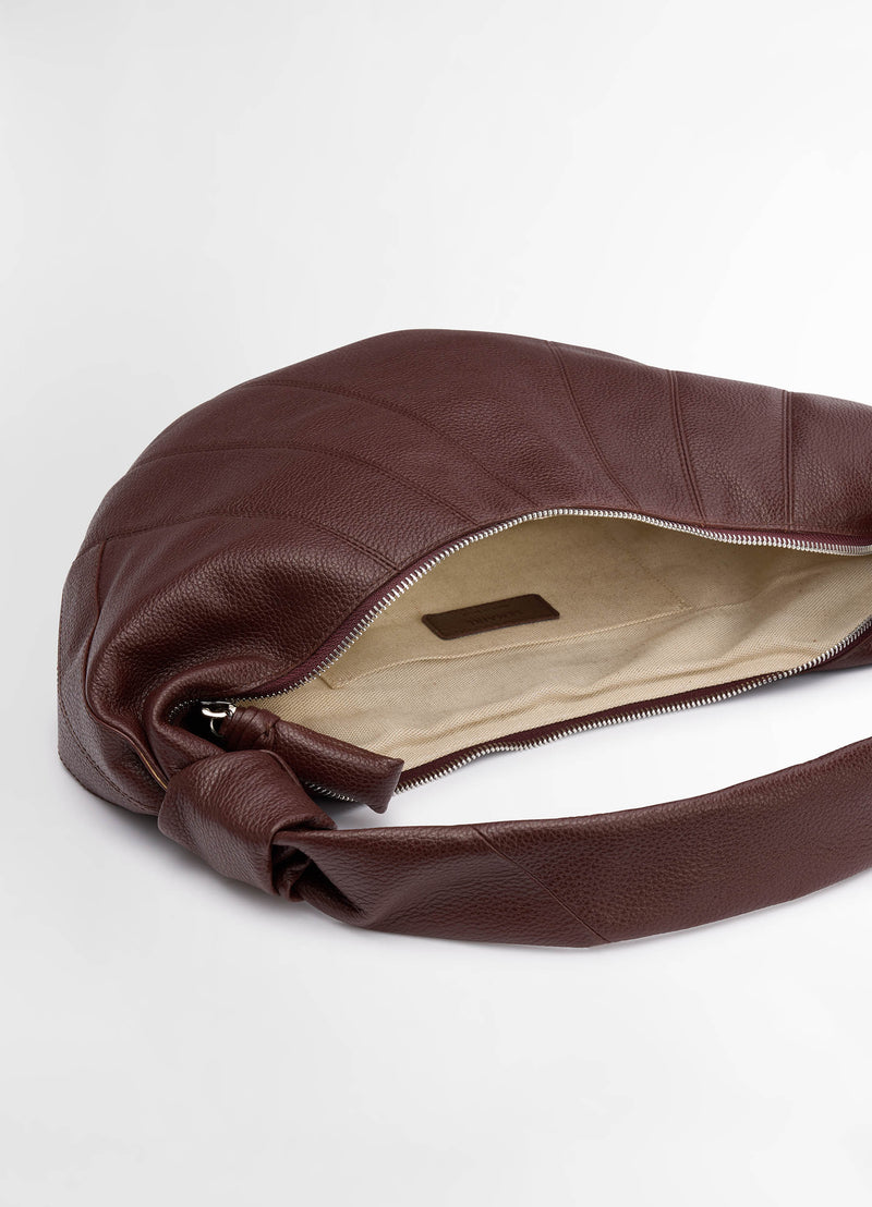 Roasted Pecan Fortune Croissant Bag Grained Leather