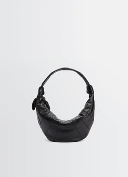 Black Nappa Leather Fortune Croissant Bag