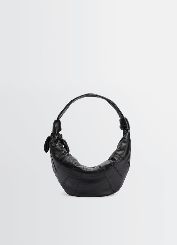 Black Nappa Leather Fortune Croissant Bag