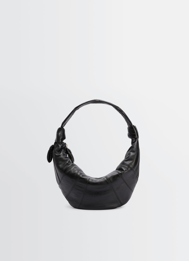 Black Nappa Leather Fortune Croissant Bag