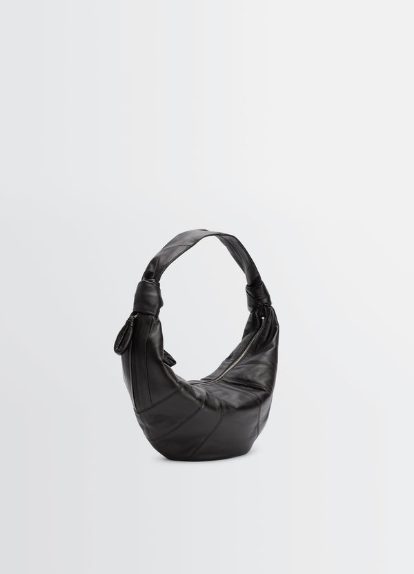 Black Nappa Leather Fortune Croissant Bag