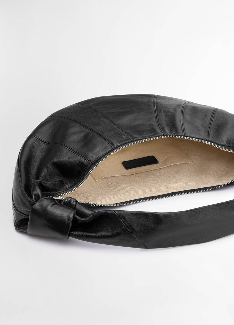 Black Fortune Croissant Bag Nappa Leather