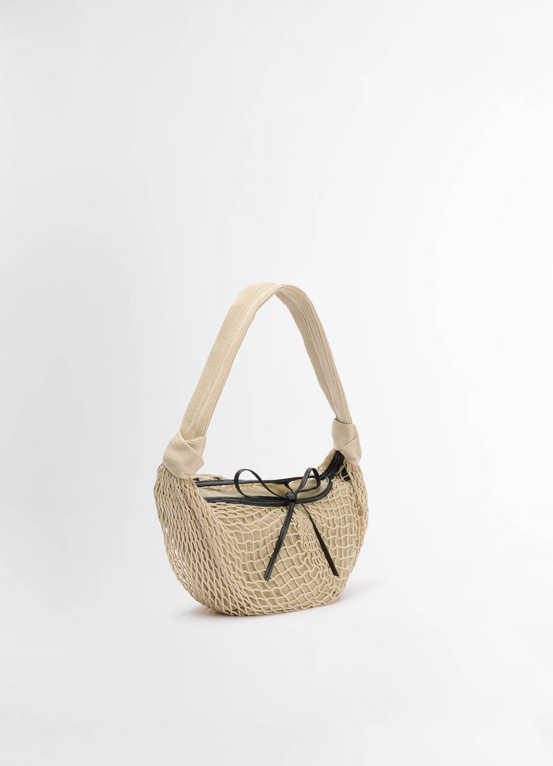 Light Beige Fortune Croissant Filt Bag