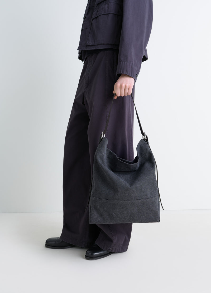 Ash Black Belted Tote Bag