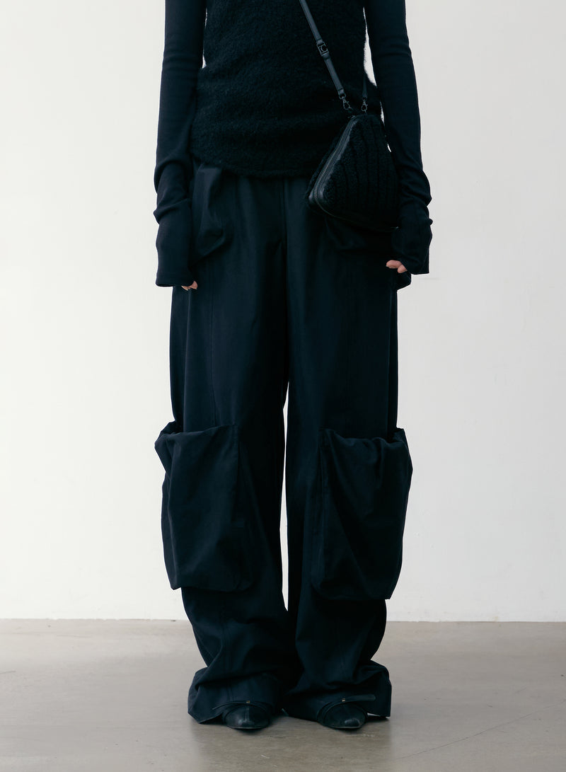 Black Bubble Pocket Pants