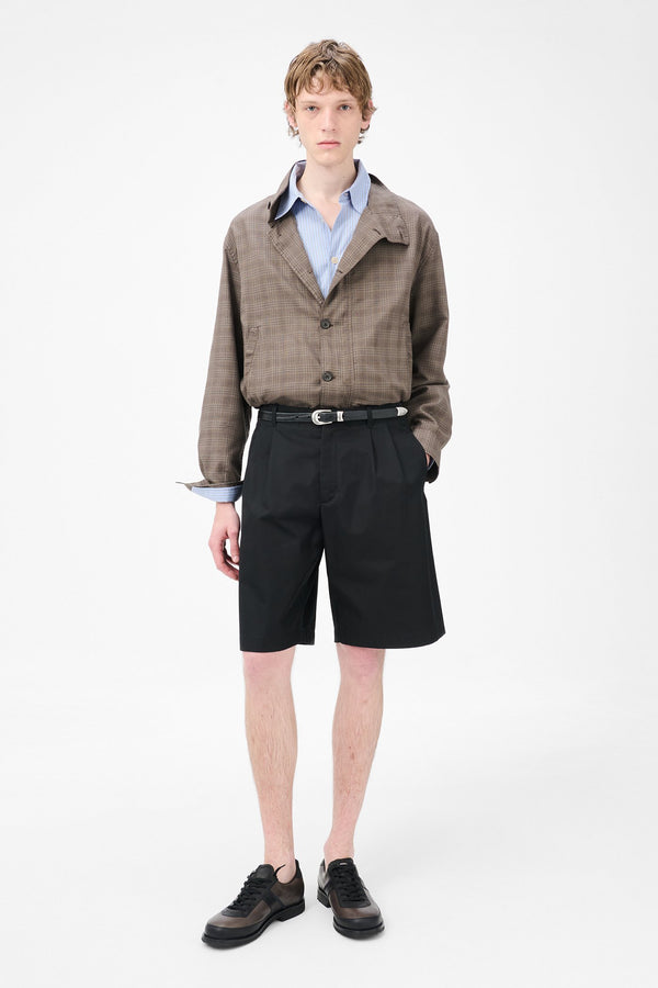 Black Twill Ponte Shorts