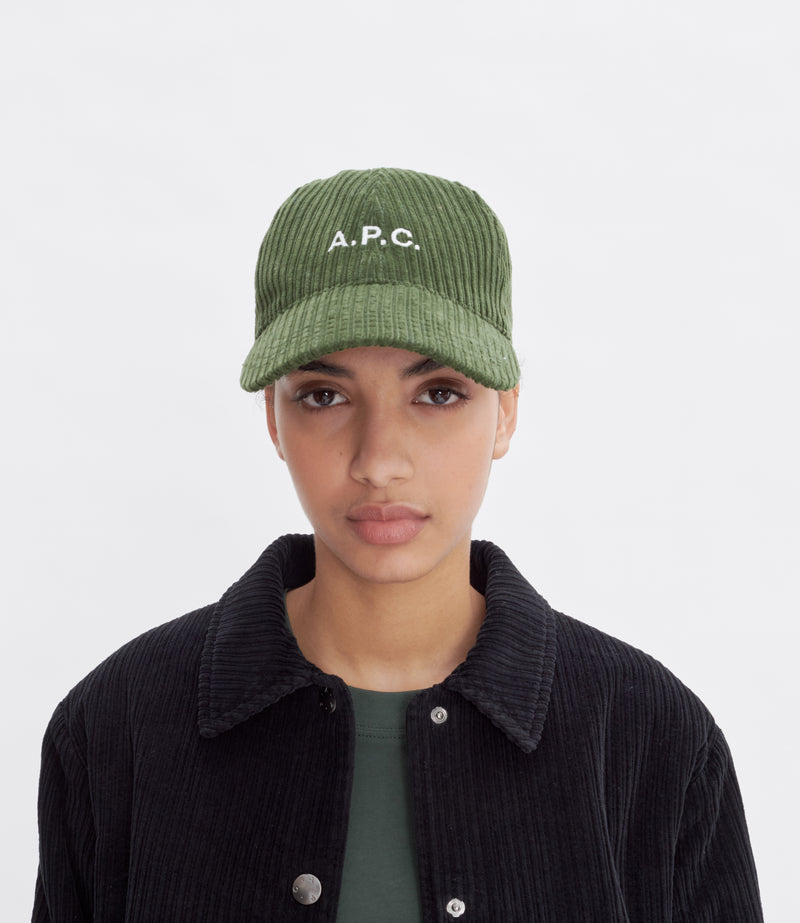 Forest Green Cord Charlie Baseball Cap