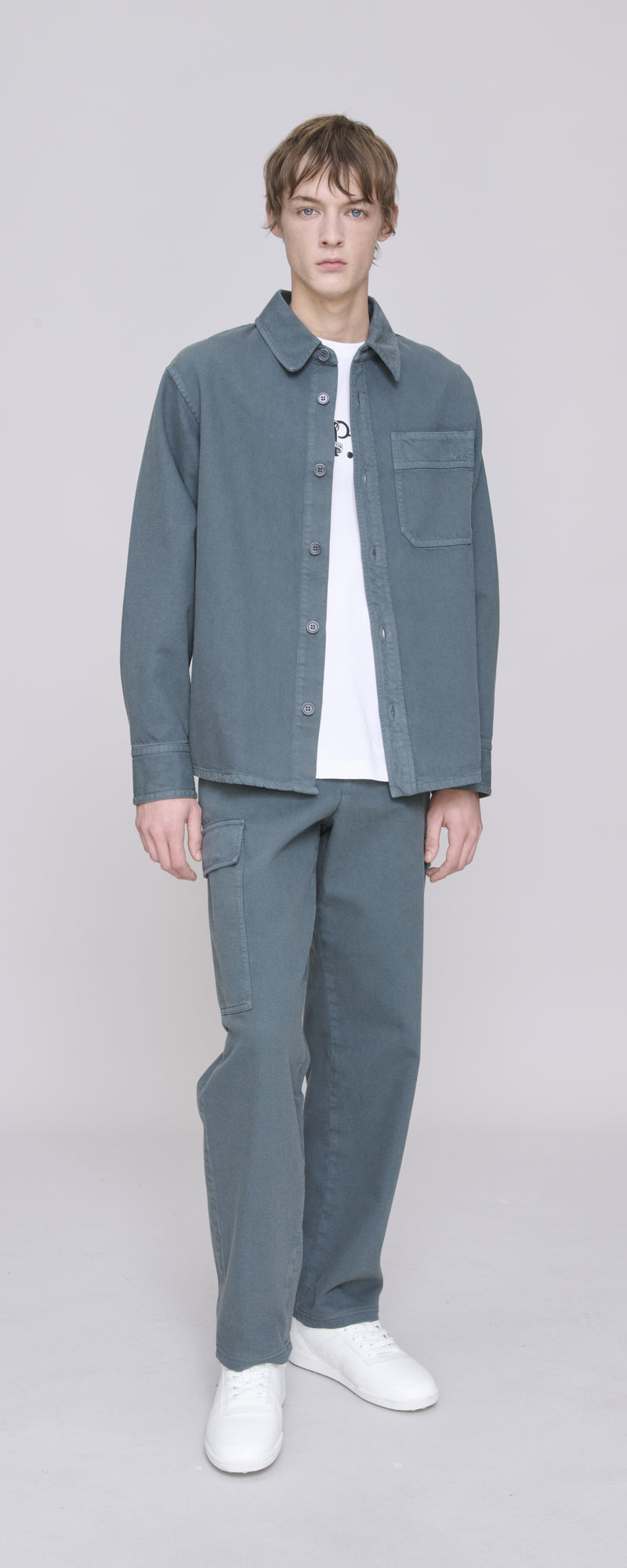 Anthracite Basile Brodee Poitrine Overshirt