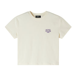 W Ecru/Violet Boxy Rue Madame Tshirt