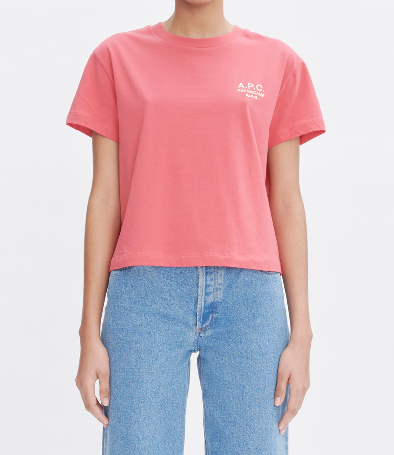 W Raspberry/Ecru Boxy Rue Madame Tshirt