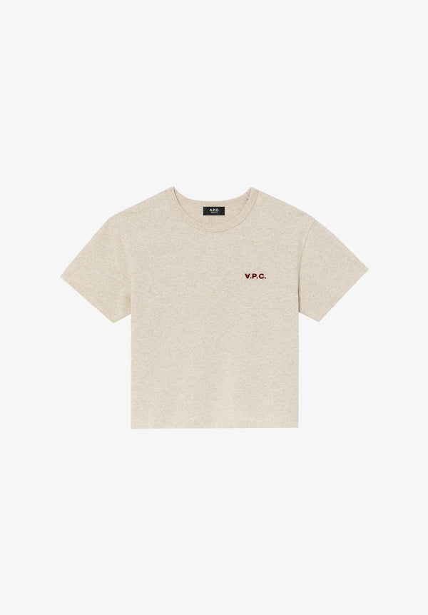 W Ecru/Rose Boxy Petit VPC Tshirt