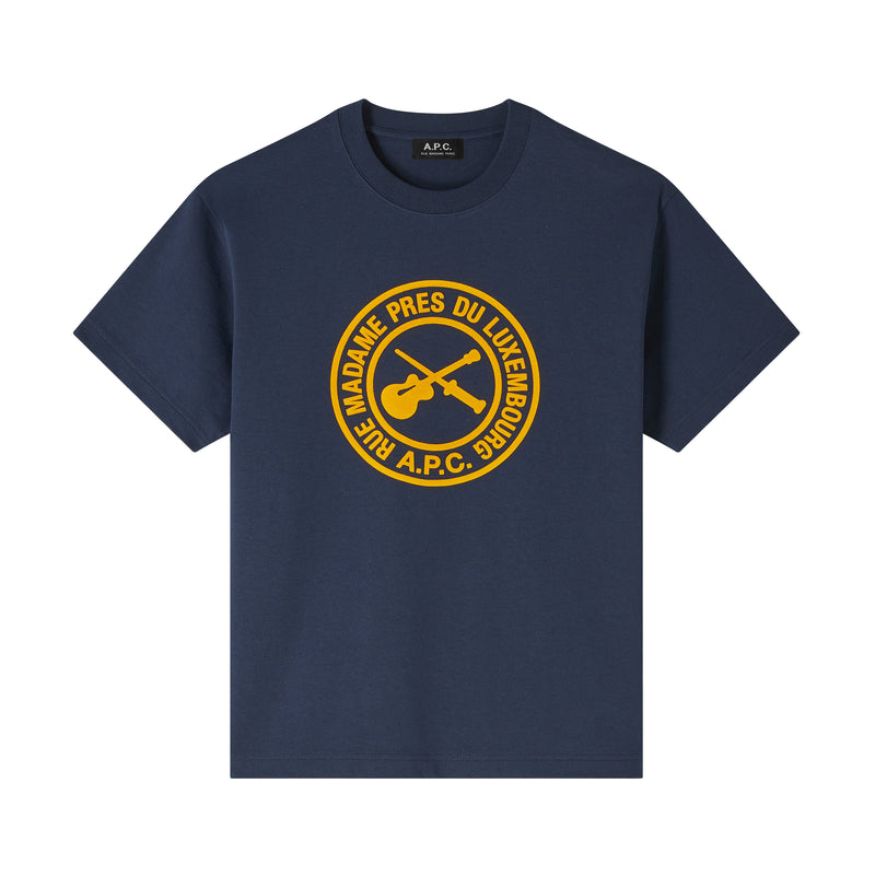 M Navy Boxy Guitare Poignard Tshirt