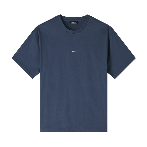 M Steel Blue Boxy Micro Logo Tshirt