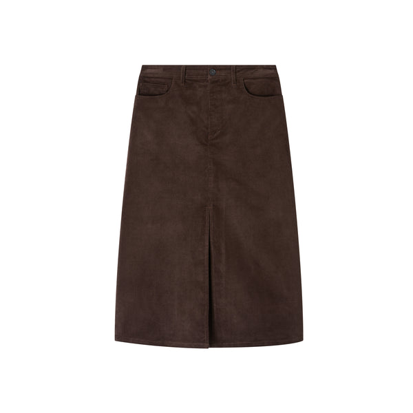 Dark Brown Cord Georgia Skirt