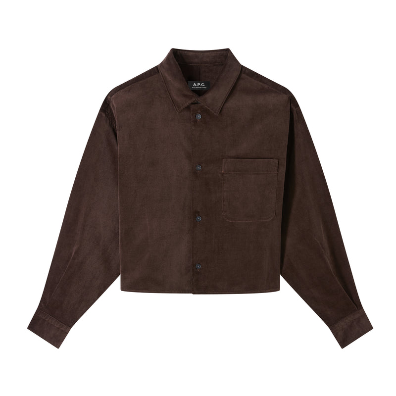 Dark Brown Cord Sophia Shirt