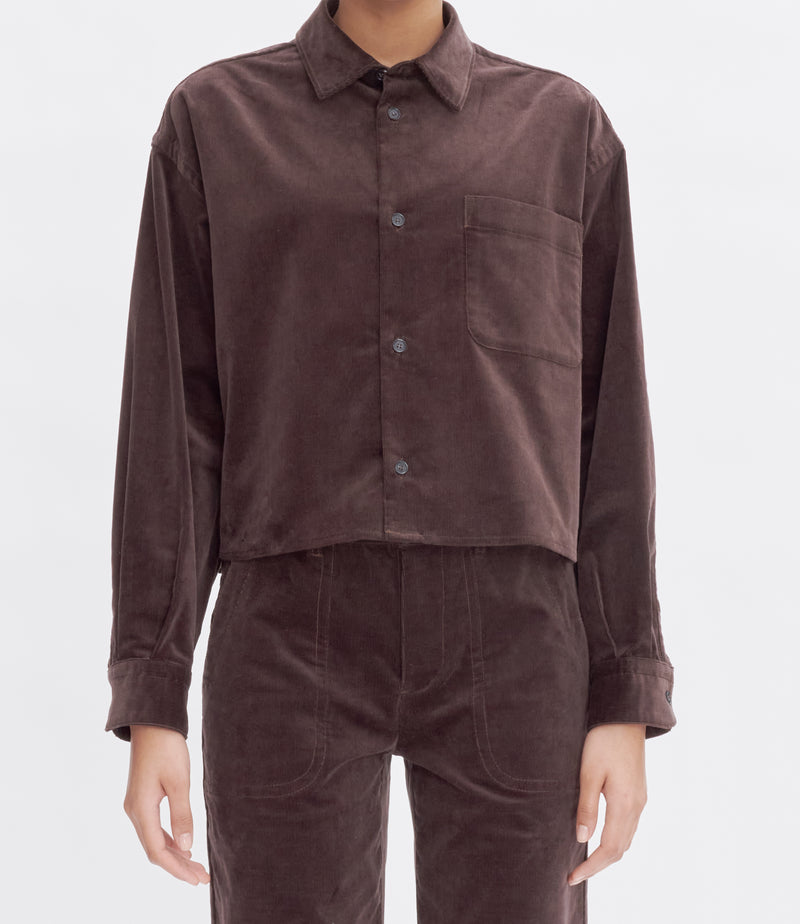 Dark Brown Cord Sophia Shirt