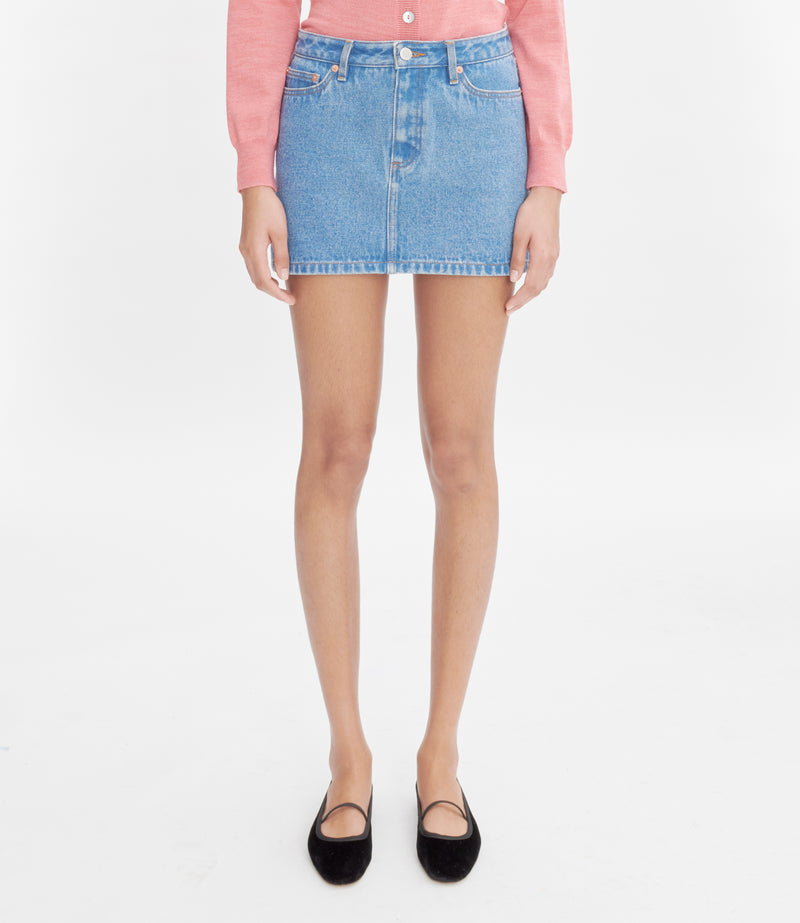 Washed Indigo Mini Skirt