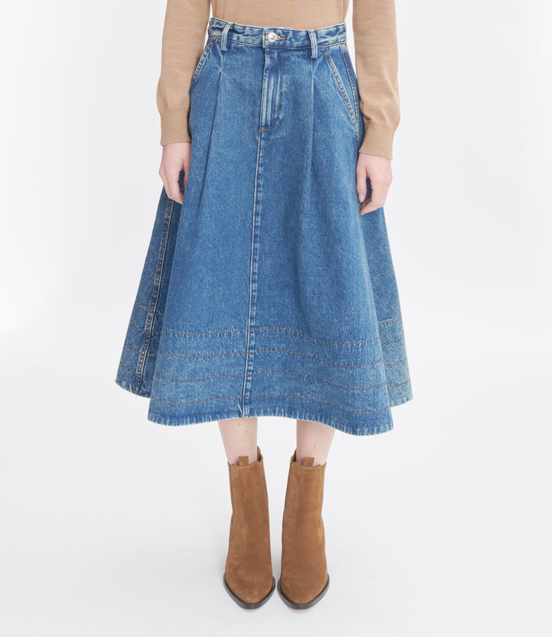 Washed Indigo Enora Skirt