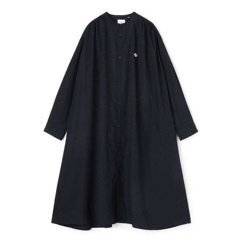 W Navy Gathered Shirt Dress