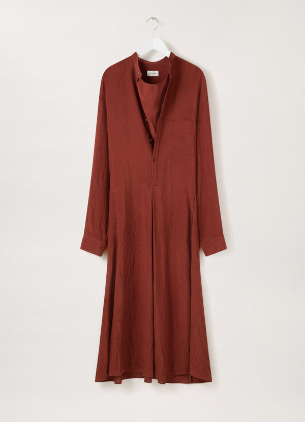 Cherry Mahogany Gusset Collar Shirt Dress