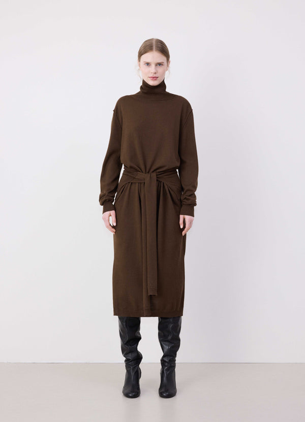 Hazelnut Brown Trompe L'oeil Dress