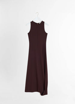 Dark Cherry Twisted Hem Dress