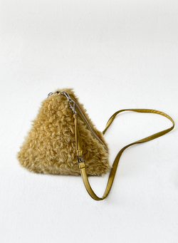 Yellow Fur Triangle Pop-up Bag