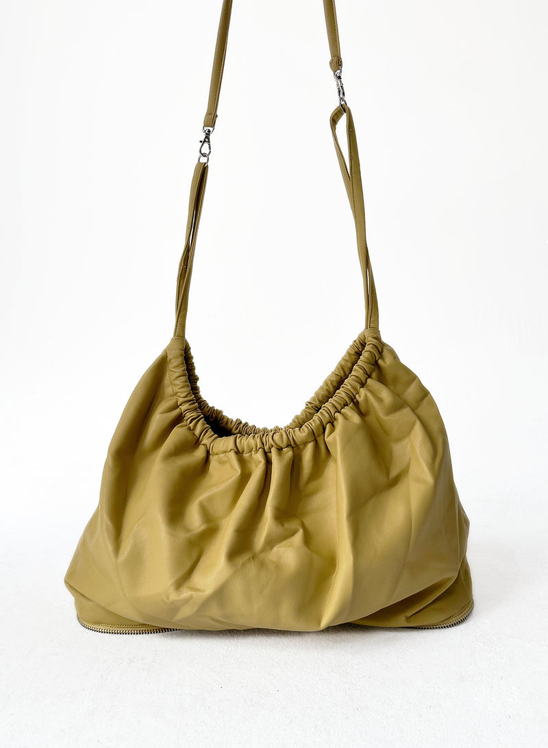 Yellow Fur Triangle Pop-up Bag