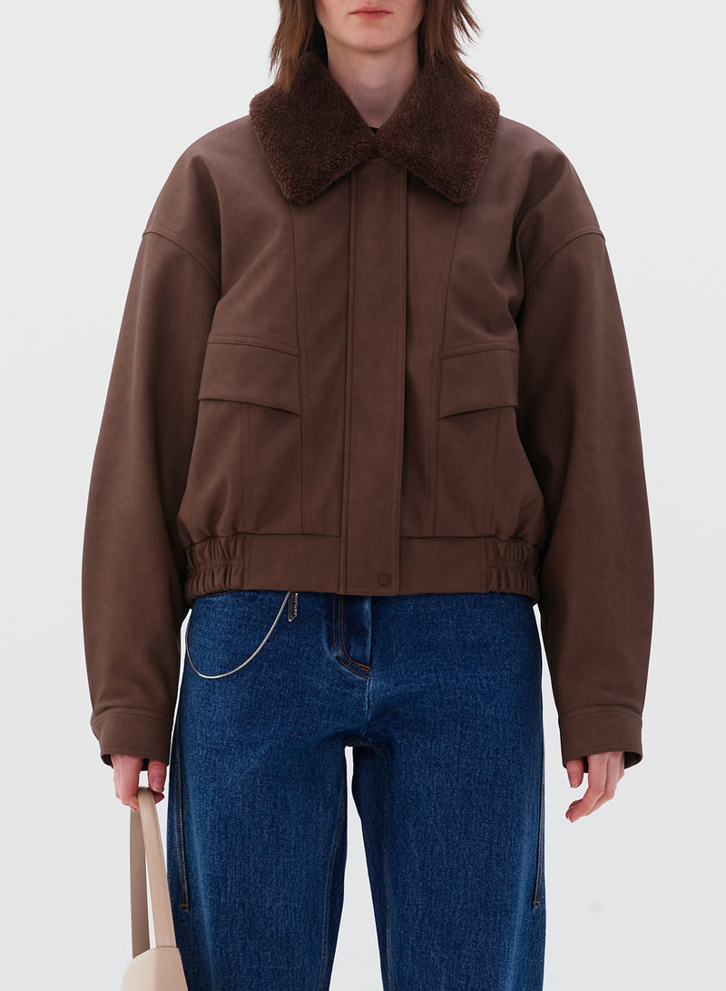 Brown Leather Short Jacket