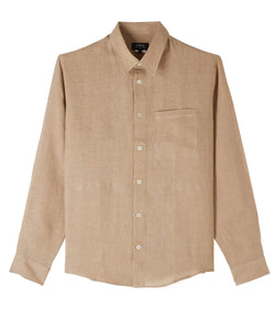 Beige Linen Cassel Logo Shirt