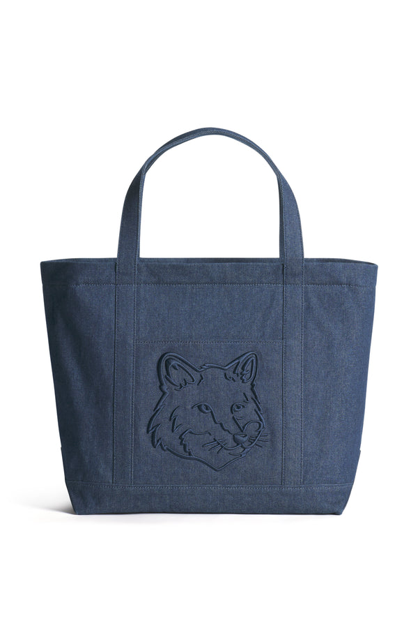 Indigo Fox Head Large Tote