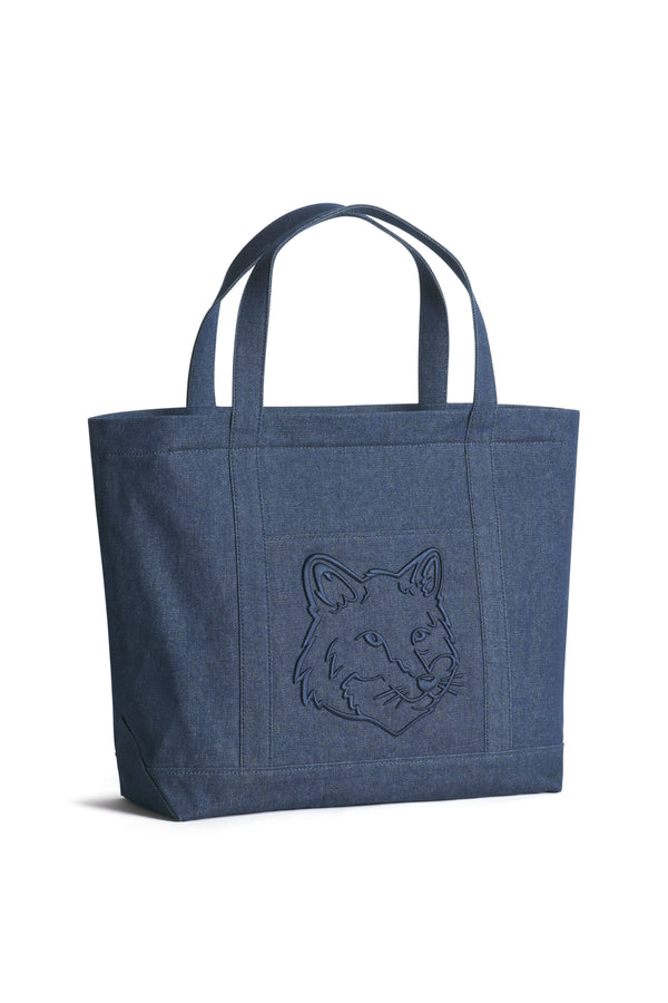 Indigo Fox Head Large Tote