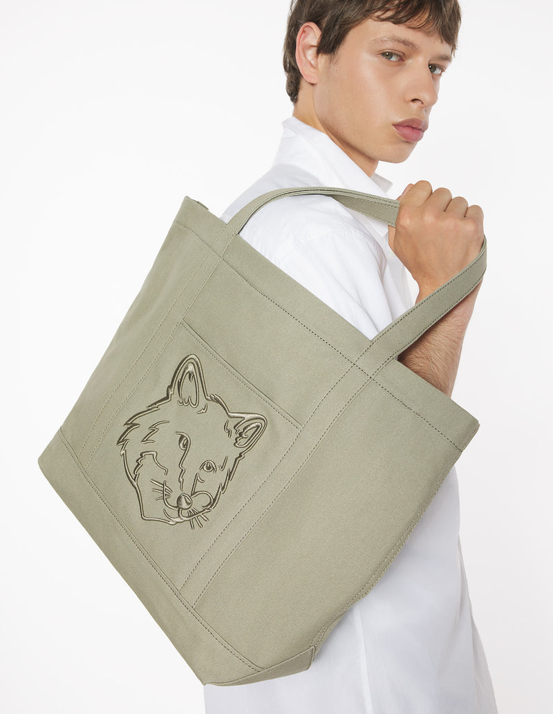 Laurel Green Fox Head Large Tote
