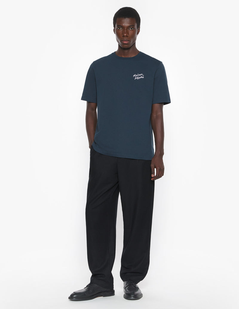M Navy/White Maison Kitsune Handwriting Comfort Tshirt