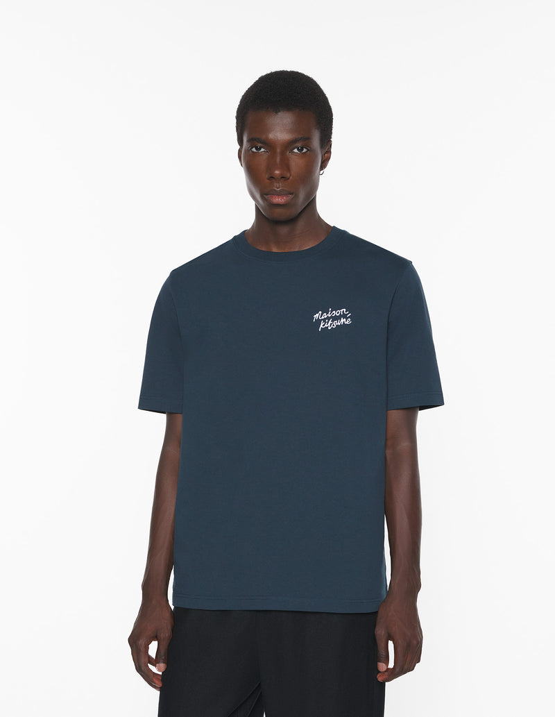 M Navy/White Maison Kitsune Handwriting Comfort Tshirt