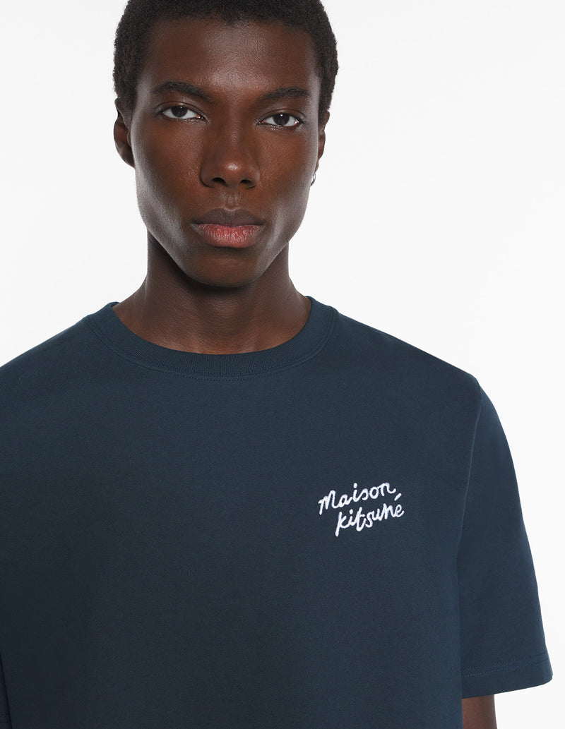 M Navy/White Maison Kitsune Handwriting Comfort Tshirt
