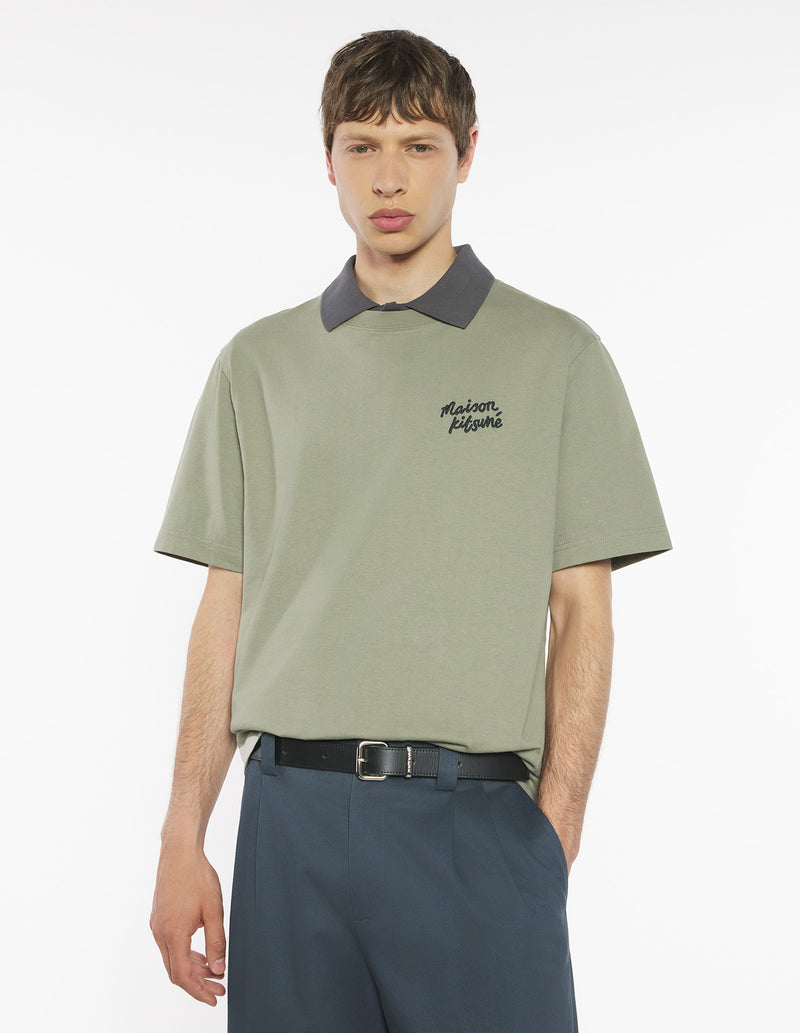 M Laurel Green Maison Kitsune Handwriting Comfort Tshirt