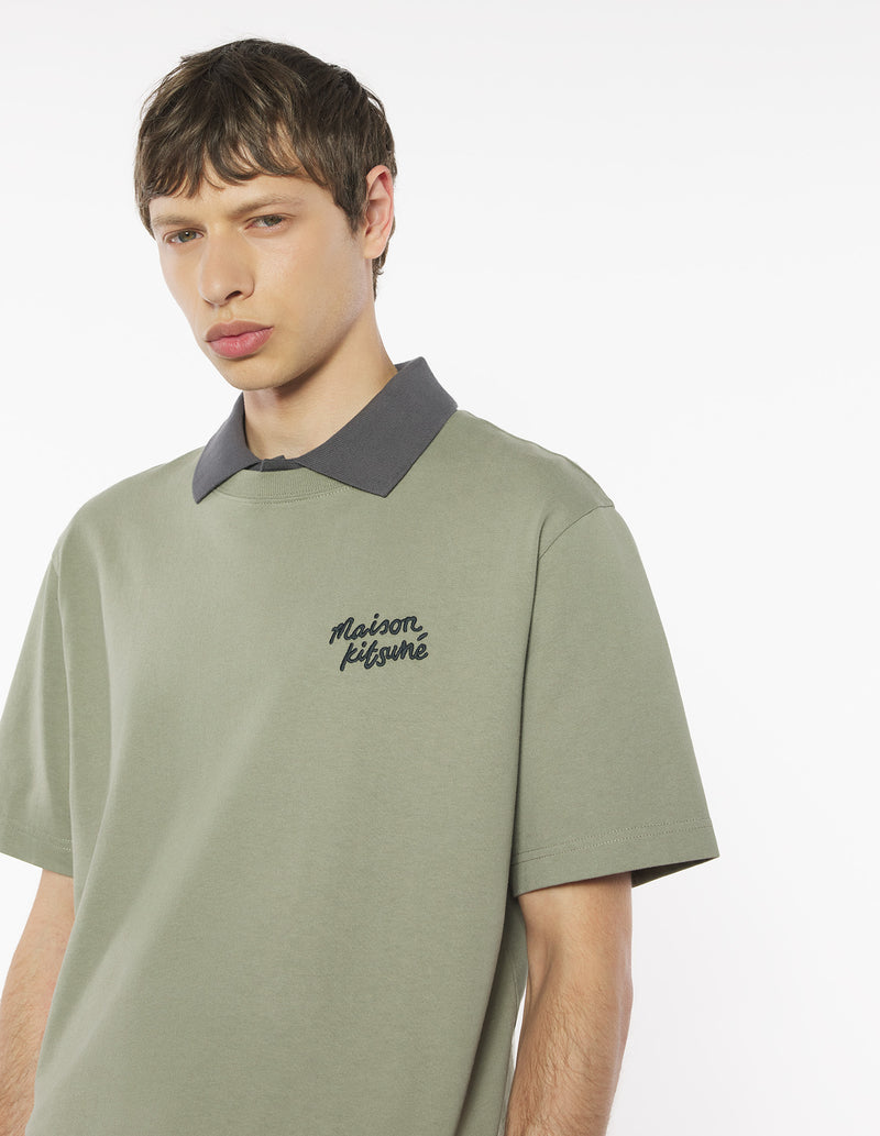 M Laurel Green Maison Kitsune Handwriting Comfort Tshirt