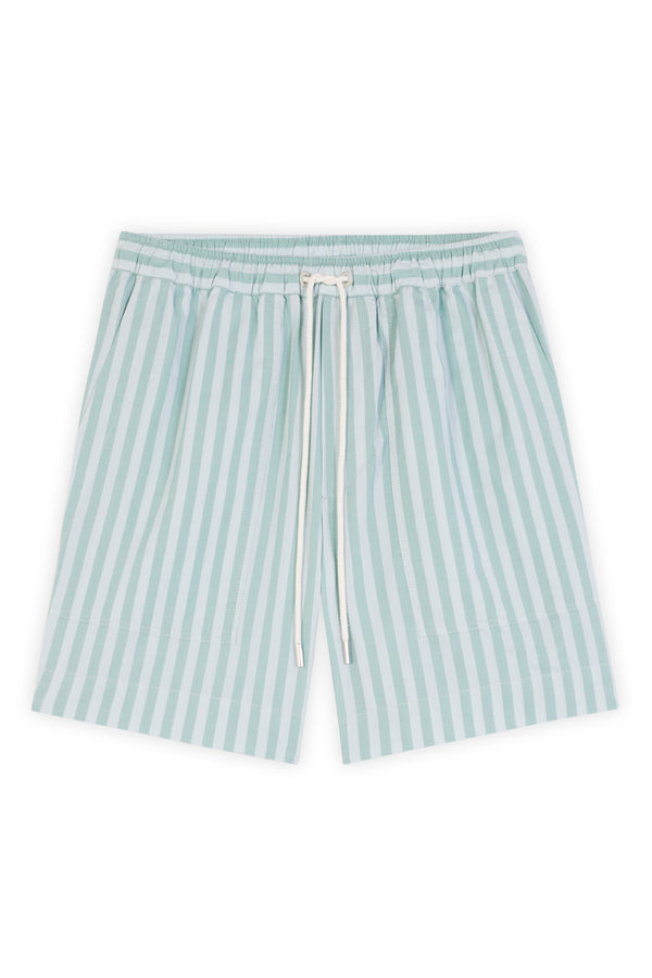 Ice Blue Stripes Casual Broad Shorts