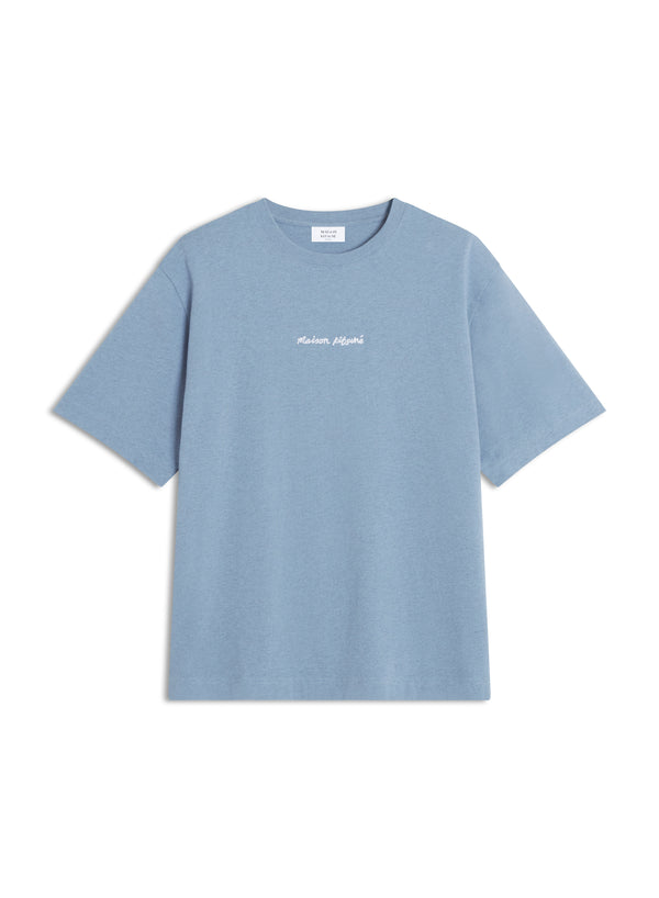 M Powder Blue Maison Kitsune Line Handwriting Oversize Tshirt