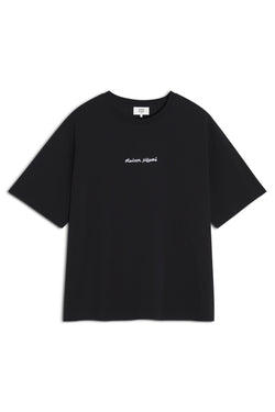 M Black Maison Kitsune Line Handwriting Oversize Tshirt
