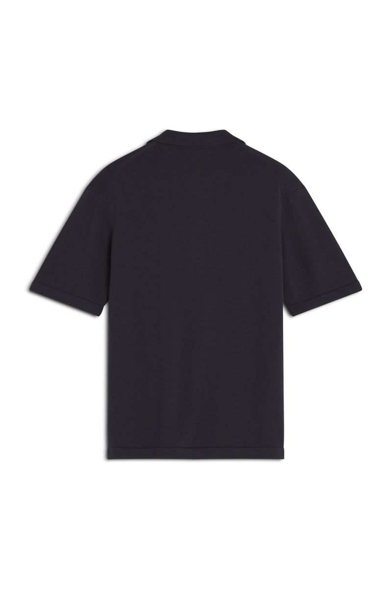 M Slate Grey Bold Fox Head Embroidered Knitted Polo