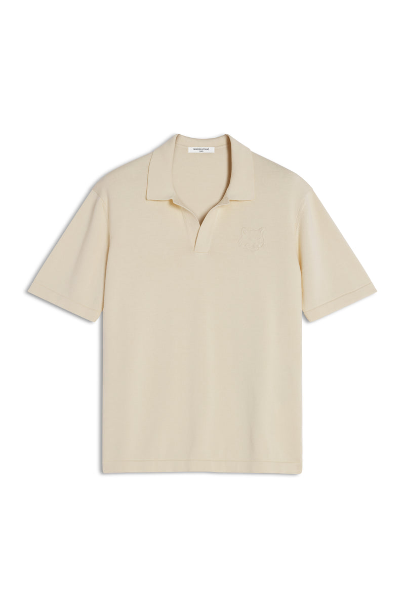 M Rich Vanilla Bold Fox Head Embroidered Knitted Polo