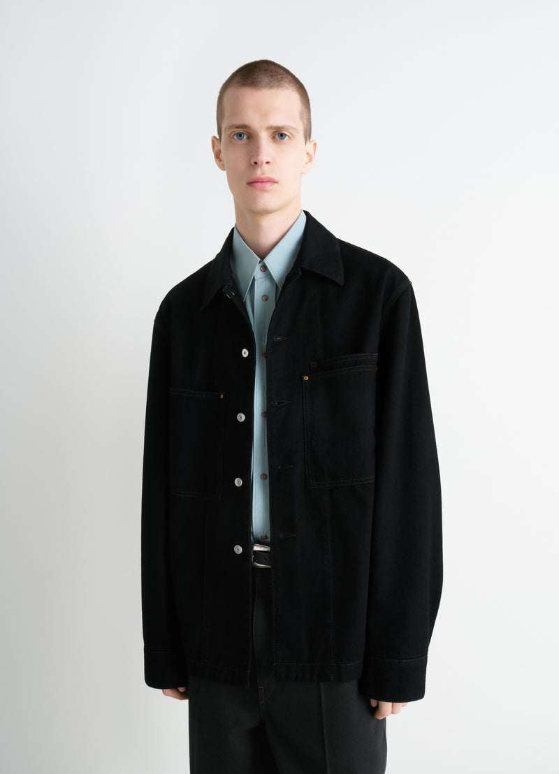 Black Denim Workwear Overshirt