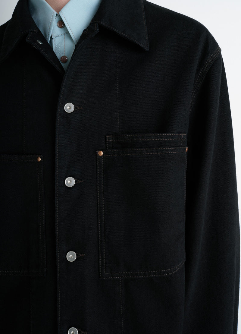 Black Denim Workwear Overshirt