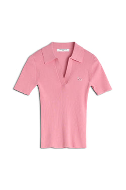W Fraise Baby Fox Patch Ribbed Polo