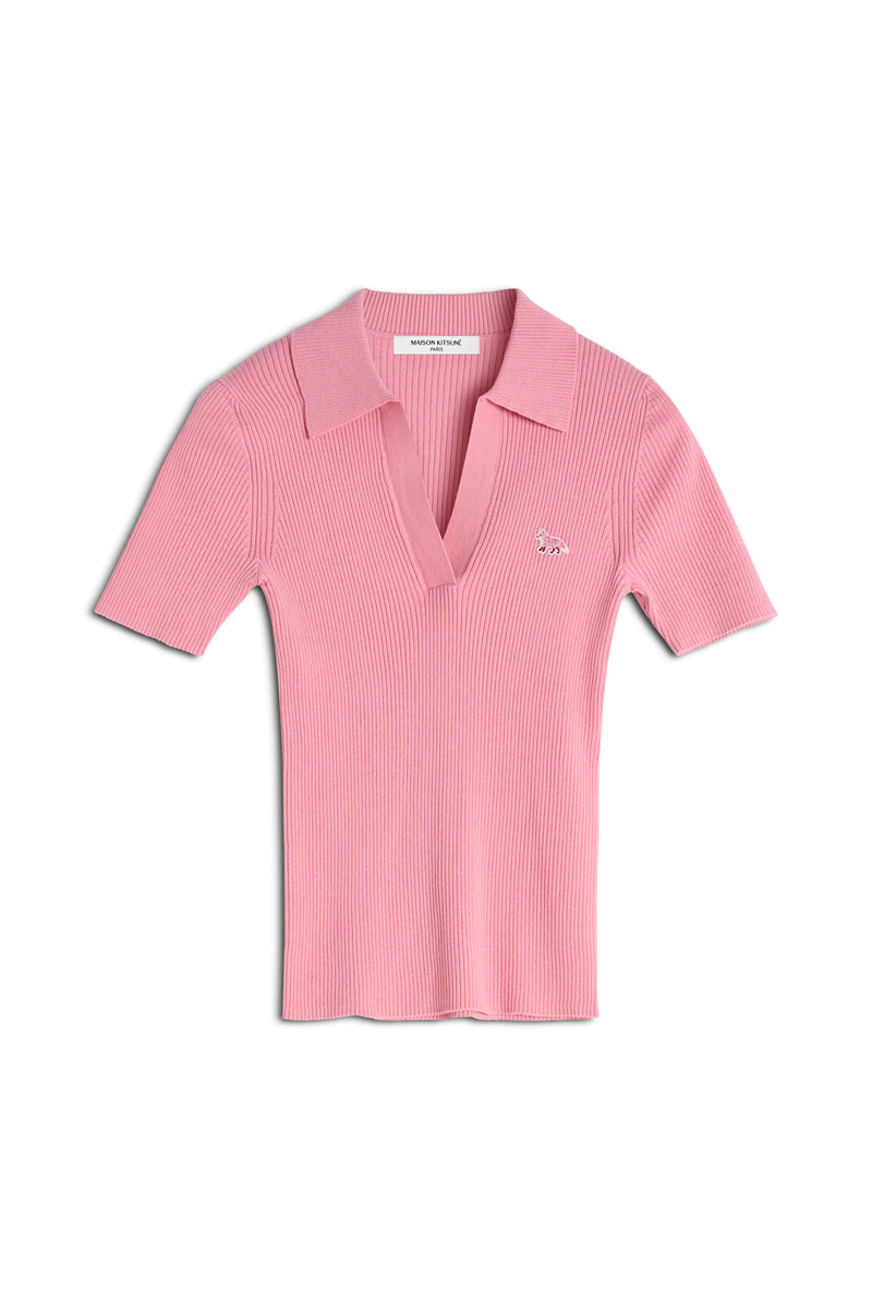 W Fraise Baby Fox Patch Ribbed Polo