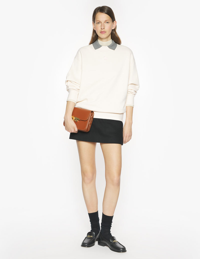 W Pearl Pink Baby Fox Oversize Sweatshirt