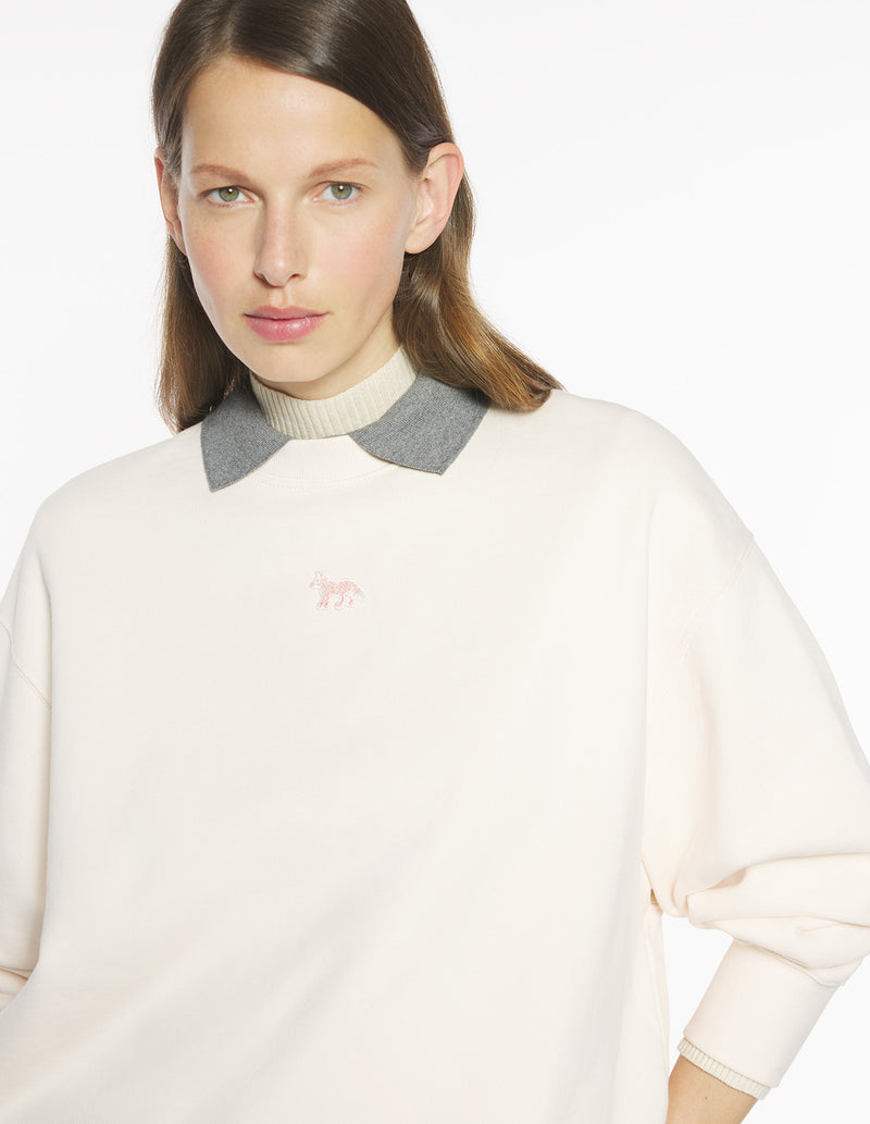 W Pearl Pink Baby Fox Oversize Sweatshirt