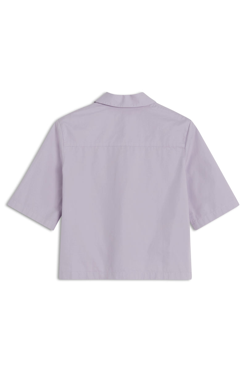 Soft Mauve Cropped Boxy Shirt